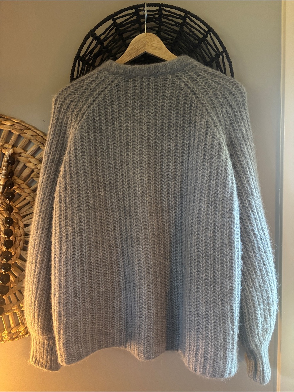 Sezane Emile Grey Button-Up Women's Sweater Cardigan - Picture 5 of 5